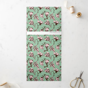 Seamless pattern with spring tree flower buds Tri-Fold holiday card