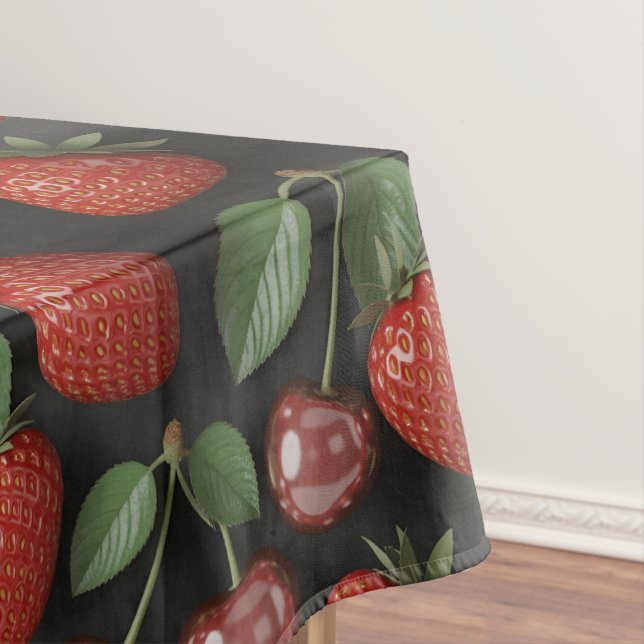 Seamless Pattern with Strawberries and Cherries Tablecloth (In Situ)