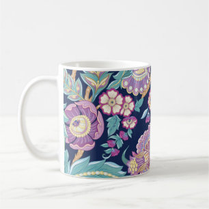 Seamless pattern with stylised ornamental flowers coffee mug