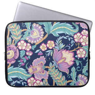 Seamless pattern with stylised ornamental flowers  laptop sleeve