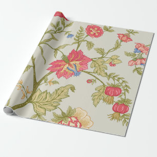 Seamless pattern with stylised ornamental flowers wrapping paper