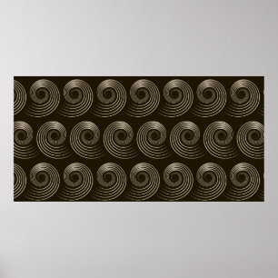 Seamless pattern with stylish spiral curls. Vintag Poster
