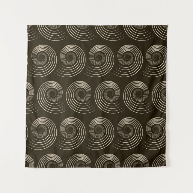 Seamless pattern with stylish spiral curls. Vintag Tapestry (Front)