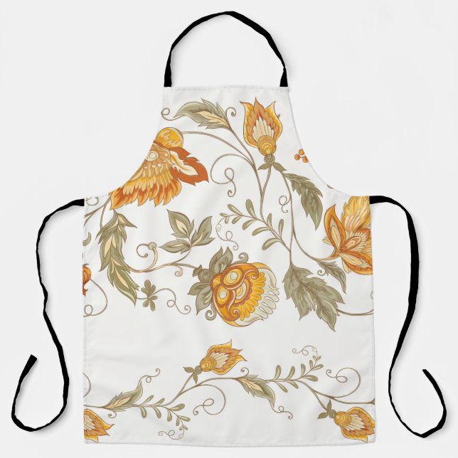 Seamless pattern with stylized ornamental flowers  apron (Front)