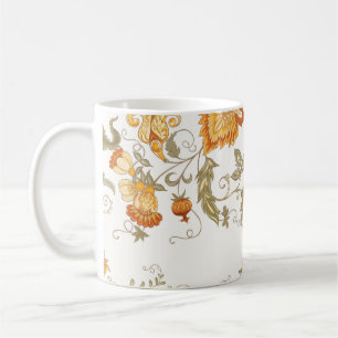 Seamless pattern with stylized ornamental flowers coffee mug