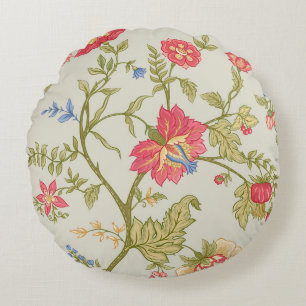 Seamless pattern with stylized ornamental flowers round cushion