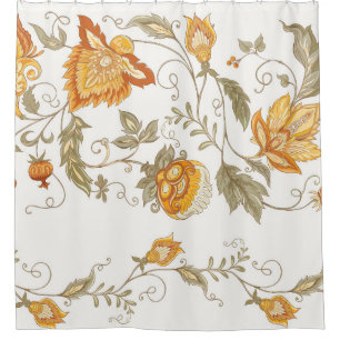 Seamless pattern with stylized ornamental flowers shower curtain