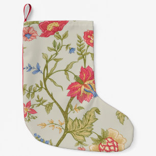 Seamless pattern with stylized ornamental flowers  small christmas stocking