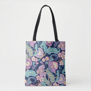 Seamless pattern with stylized ornamental flowers tote bag