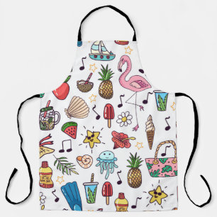 Seamless pattern with summer elements. illustratio apron