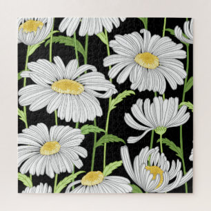 Seamless pattern with summer flowers. jigsaw puzzle