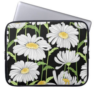 seamless pattern with summer flowers laptop sleeve