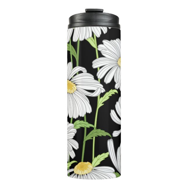 seamless pattern with summer flowers thermal tumbler (Front)