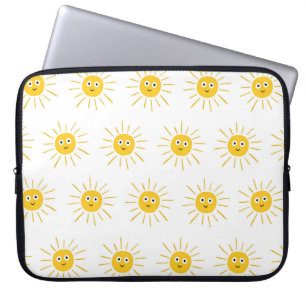 Seamless pattern with sun. , vintage sketchy illus laptop sleeve