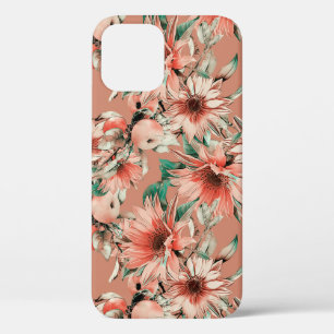 Seamless pattern with sunflowers and apples iPhone 12 case