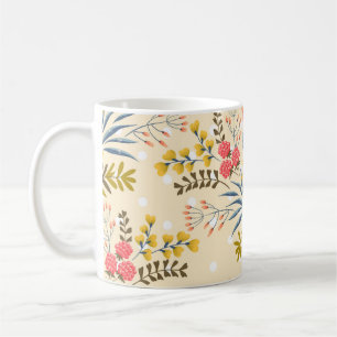 Seamless pattern with the abstract flowers coffee mug