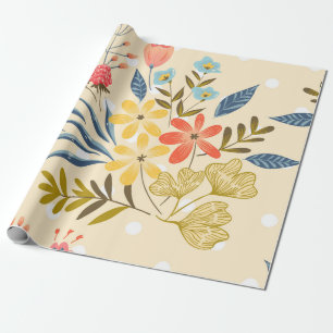 Seamless pattern with the abstract flowers wrapping paper