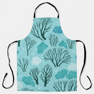 seamless pattern with the winter woodland apron
