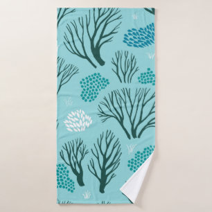 seamless pattern with the winter woodland bath towel