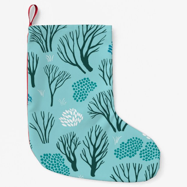 seamless pattern with the winter woodland small christmas stocking (Front)