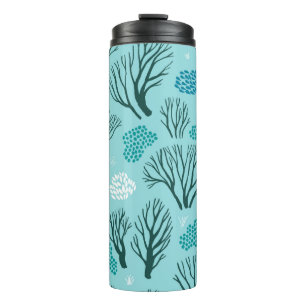 seamless pattern with the winter woodland thermal tumbler