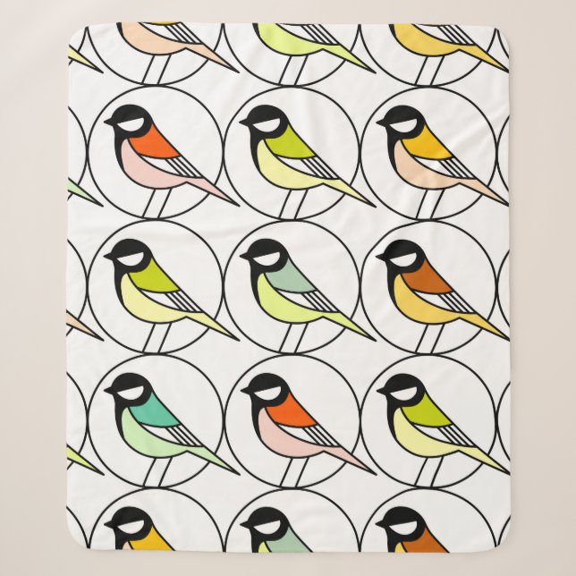 Seamless pattern with tit-mouses sherpa blanket (Front)