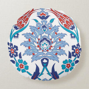Seamless pattern with traditional turkish style round cushion