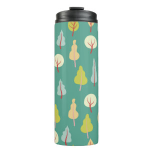 Seamless pattern with trees. coloured autumn trees thermal tumbler