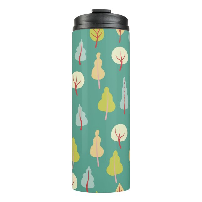 Seamless pattern with trees. coloured autumn trees thermal tumbler (Front)