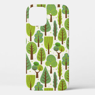 Seamless pattern with trees. Summer iPhone 12 Case