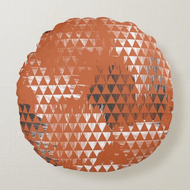 Seamless pattern with triangles round cushion (Front)
