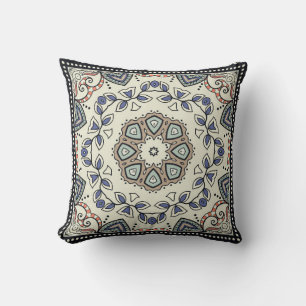 Seamless pattern with tribal ethnic mandala cushion