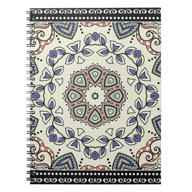 Seamless pattern with tribal ethnic mandala notebook (Front)