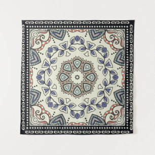 Seamless pattern with tribal ethnic mandala tapestry