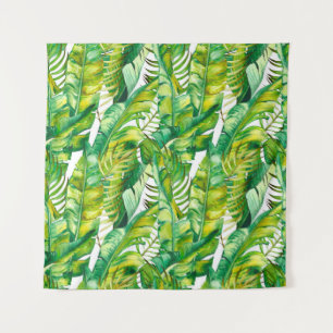 Seamless pattern with tropical banana leaves. Wate Tapestry