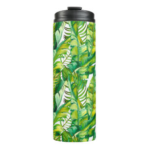 Seamless pattern with tropical banana leaves. Wate Thermal Tumbler