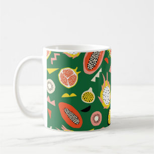 Seamless pattern with tropical fruits coffee mug
