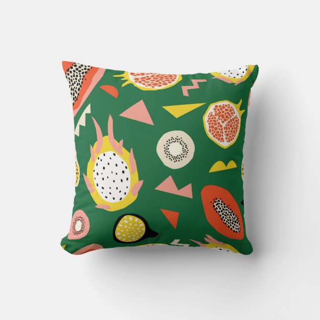 Seamless pattern with tropical fruits cushion (Front)