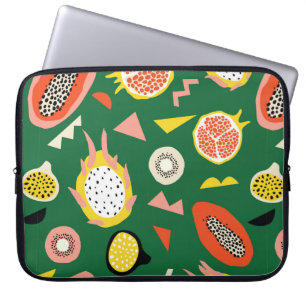 Seamless pattern with tropical fruits laptop sleeve