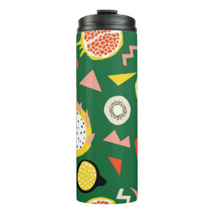 Seamless pattern with tropical fruits thermal tumbler