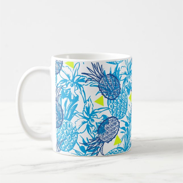 Seamless pattern with tropical motif coffee mug (Left)