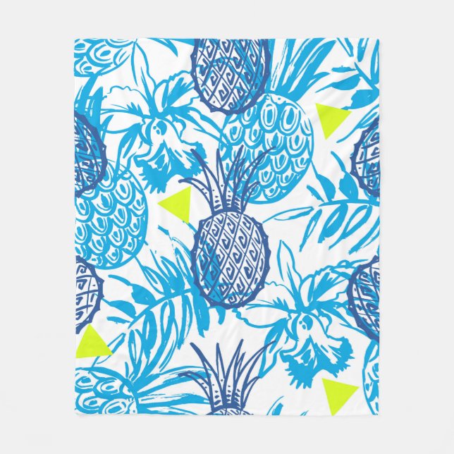 Seamless pattern with tropical motif fleece blanket (Front)
