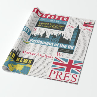  seamless pattern with UK or London newspaper. Pag Wrapping Paper