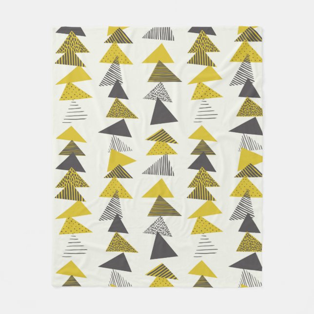 Seamless pattern with various triangles in retro s fleece blanket (Front)
