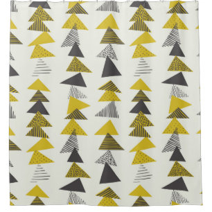 Seamless pattern with various triangles in retro s shower curtain