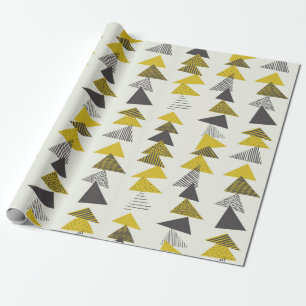 Seamless pattern with various triangles in retro s wrapping paper