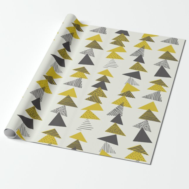 Seamless pattern with various triangles in retro s wrapping paper (Unrolled)
