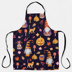 Seamless pattern with vintage Halloween elements. Apron