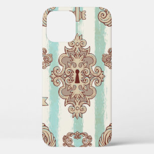 Seamless pattern with vintage keys and locks. Free iPhone 12 Case