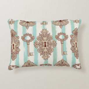 Seamless pattern with vintage keys and locks. Free Decorative Cushion